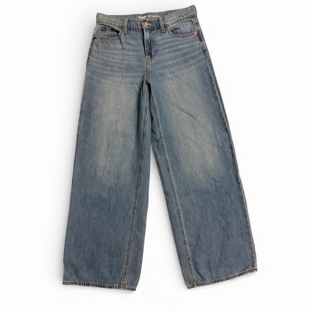Old Navy Blue‎ Flare & Wide Leg Jeans Baggy Mid Rise Tall Size 6 Western Rodeo